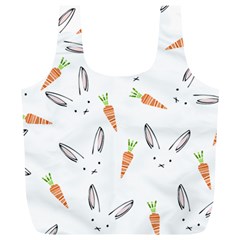 Rabbit Carrot Pattern Weft Step Face Full Print Recycle Bags (l)  by Mariart