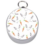 Rabbit Carrot Pattern Weft Step Face Silver Compasses Front