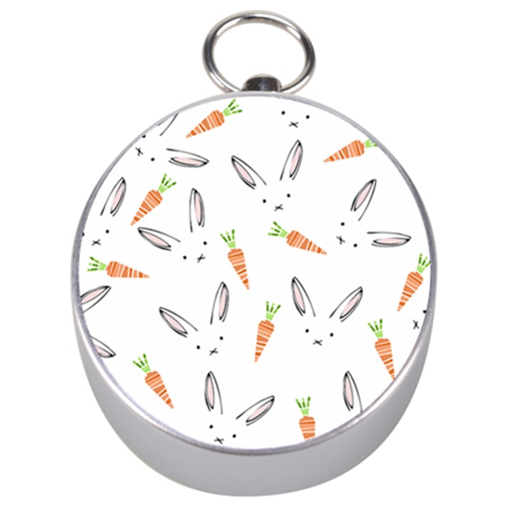 Rabbit Carrot Pattern Weft Step Face Silver Compasses