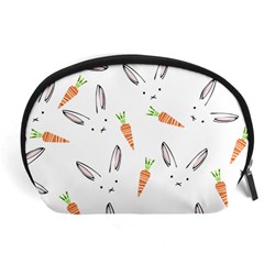 Rabbit Carrot Pattern Weft Step Face Accessory Pouches (large)  by Mariart