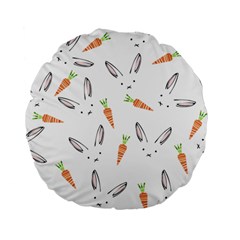 Rabbit Carrot Pattern Weft Step Face Standard 15  Premium Flano Round Cushions by Mariart