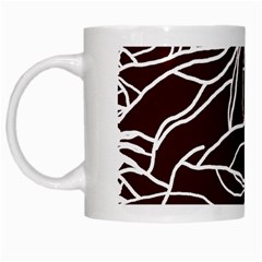 River System Line Brown White Wave Chevron White Mugs by Mariart