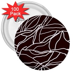 River System Line Brown White Wave Chevron 3  Buttons (100 Pack) 