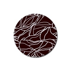 River System Line Brown White Wave Chevron Rubber Coaster (round)  by Mariart