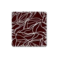 River System Line Brown White Wave Chevron Square Magnet