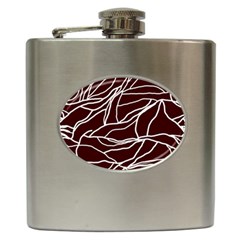 River System Line Brown White Wave Chevron Hip Flask (6 Oz) by Mariart