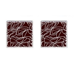 River System Line Brown White Wave Chevron Cufflinks (square) by Mariart