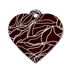 River System Line Brown White Wave Chevron Dog Tag Heart (two Sides)