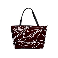 River System Line Brown White Wave Chevron Shoulder Handbags by Mariart