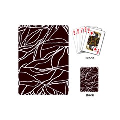 River System Line Brown White Wave Chevron Playing Cards (mini)  by Mariart