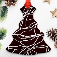 River System Line Brown White Wave Chevron Ornament (christmas Tree)  by Mariart