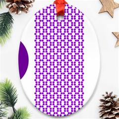 River Hyacinth Polka Circle Round Purple White Ornament (oval) by Mariart