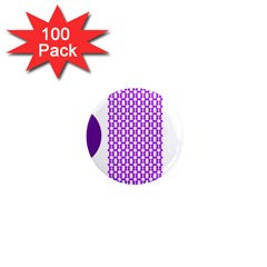 River Hyacinth Polka Circle Round Purple White 1  Mini Magnets (100 Pack)  by Mariart