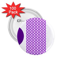 River Hyacinth Polka Circle Round Purple White 2 25  Buttons (100 Pack) 