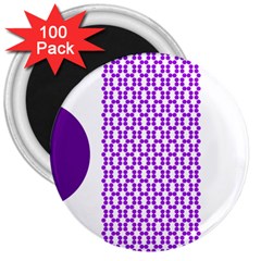 River Hyacinth Polka Circle Round Purple White 3  Magnets (100 Pack) by Mariart