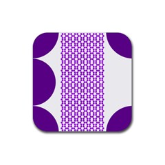 River Hyacinth Polka Circle Round Purple White Rubber Coaster (square)  by Mariart