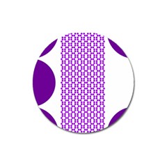 River Hyacinth Polka Circle Round Purple White Magnet 3  (round)