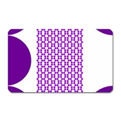 River Hyacinth Polka Circle Round Purple White Magnet (rectangular)