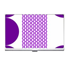 River Hyacinth Polka Circle Round Purple White Business Card Holders by Mariart