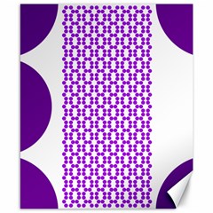 River Hyacinth Polka Circle Round Purple White Canvas 8  X 10  by Mariart