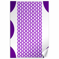 River Hyacinth Polka Circle Round Purple White Canvas 20  X 30   by Mariart