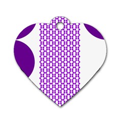 River Hyacinth Polka Circle Round Purple White Dog Tag Heart (one Side) by Mariart