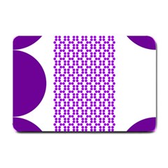 River Hyacinth Polka Circle Round Purple White Small Doormat  by Mariart