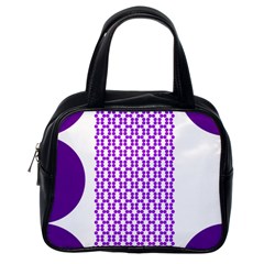 River Hyacinth Polka Circle Round Purple White Classic Handbags (one Side)