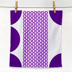 River Hyacinth Polka Circle Round Purple White Face Towel by Mariart