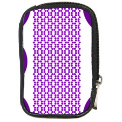 River Hyacinth Polka Circle Round Purple White Compact Camera Cases by Mariart