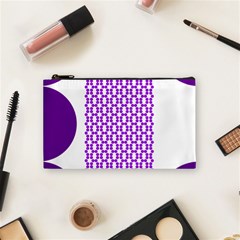 River Hyacinth Polka Circle Round Purple White Cosmetic Bag (small)  by Mariart