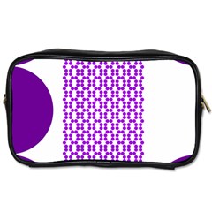 River Hyacinth Polka Circle Round Purple White Toiletries Bags 2-side