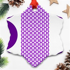 River Hyacinth Polka Circle Round Purple White Snowflake Ornament (two Sides) by Mariart