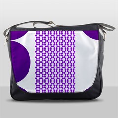 River Hyacinth Polka Circle Round Purple White Messenger Bags