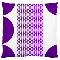 River Hyacinth Polka Circle Round Purple White Large Cushion Case (two Sides) by Mariart