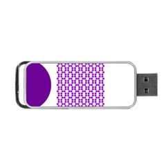 River Hyacinth Polka Circle Round Purple White Portable Usb Flash (one Side) by Mariart