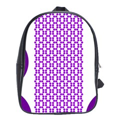 River Hyacinth Polka Circle Round Purple White School Bags (xl) 