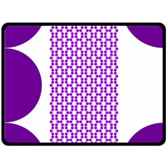 River Hyacinth Polka Circle Round Purple White Double Sided Fleece Blanket (large)  by Mariart