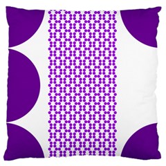 River Hyacinth Polka Circle Round Purple White Large Flano Cushion Case (two Sides) by Mariart