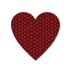 Red Snakeskin Snak Skin Animals Heart Magnet by Mariart