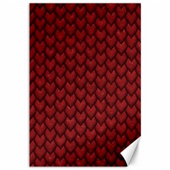 Red Snakeskin Snak Skin Animals Canvas 12  X 18   by Mariart