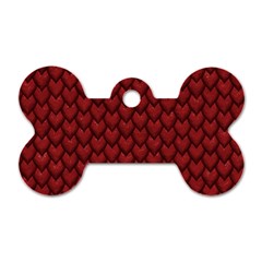 Red Snakeskin Snak Skin Animals Dog Tag Bone (one Side) by Mariart