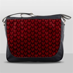 Red Snakeskin Snak Skin Animals Messenger Bags by Mariart