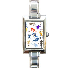 Sport Player Playing Rectangle Italian Charm Watch