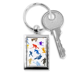 Sport Player Playing Key Chains (rectangle) 