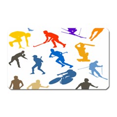 Sport Player Playing Magnet (rectangular) by Mariart