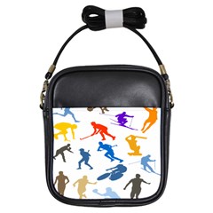 Sport Player Playing Girls Sling Bags by Mariart