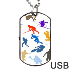 Sport Player Playing Dog Tag Usb Flash (two Sides)