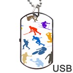 Sport Player Playing Dog Tag USB Flash (Two Sides) Front