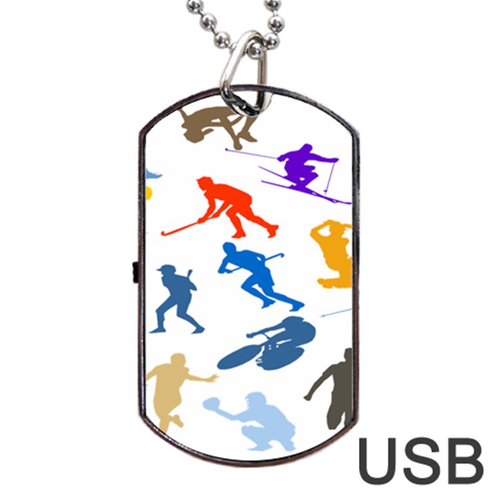 Sport Player Playing Dog Tag USB Flash (Two Sides)